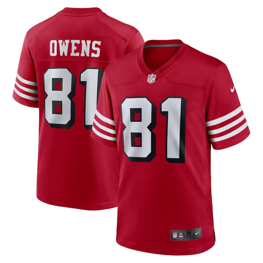 Men San Francisco 49ers #81 Terrell Owens Nike Scarlet Retired Alternate Game NFL Jersey